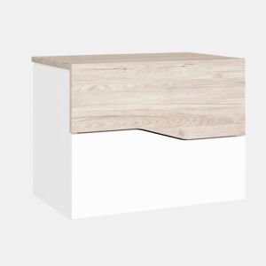 Mesa de Cabeceira com 2 Gavetas, Cannes Branco Fosco e Mesa de Cabeceira Sahara 54x42x35 cm