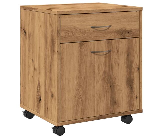Vidaxl armario con ruedas madera ingeniería roble artisan 45x38x54 cm