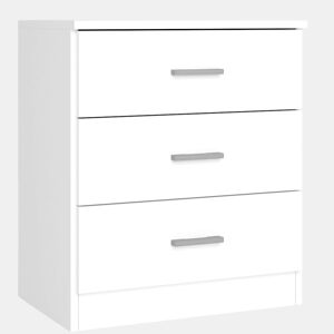Mesa de cabeceira, mesa de cabeceira, móvel de armazenamento 3 gavetas quarto branco fosco 50x58x33 cm