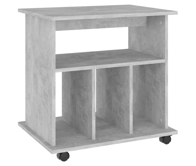 Vidaxl armario ruedas madera contrachapada gris hormigón 60x45x60 cm