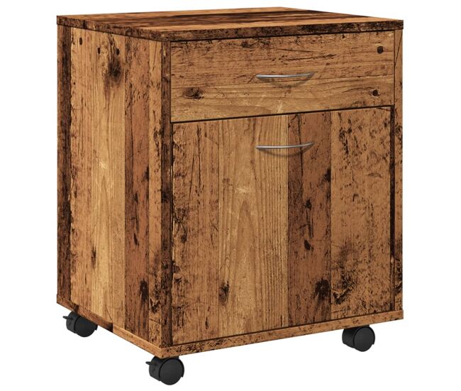 Vidaxl armario con ruedas madera ingeniería envejecida 45x38x54 cm