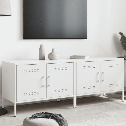 móveis de TV - Armários TV 2 pcs 68x39x50,5 cm aço branco