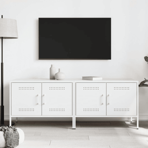 móveis de TV - Armários TV 2 pcs 68x39x50,5 cm aço branco