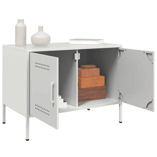 móveis de TV - Armários TV 2 pcs 68x39x50,5 cm aço branco