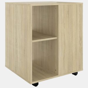 vidaXL Móvel com rodas 60x53x75cm derivados de madeira carvalho sonoma