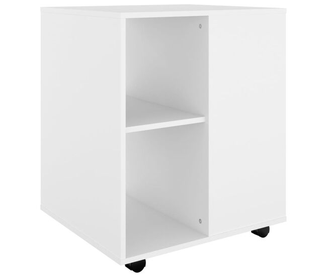 Vidaxl armario con ruedas madera contrachapada blanco 60x53x72 cm