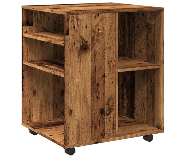 Vidaxl armario con ruedas madera de ingeniería envejecida 60x53x72 cm