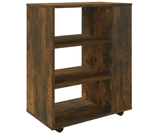 Vidaxl armario ruedas madera contrachapada roble ahumado 60x35x75 cm