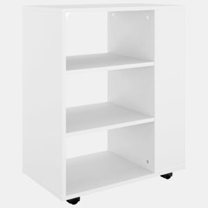 vidaXL Móvel com rodas 60x35x75 cm derivados de madeira branco