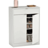 Sapateira multi-ambiente para corredor em estilo contemporâneo na cor branca com 1 gaveta e 4 prateleiras 75x101x37 cm