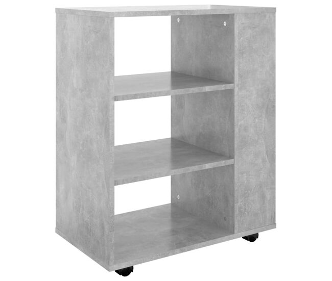 Vidaxl armario ruedas madera contrachapada gris hormigón 60x35x75 cm