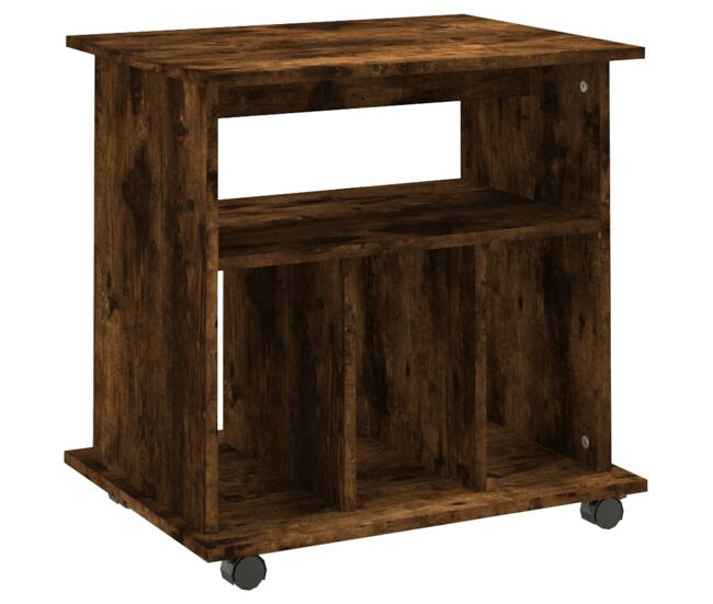 Vidaxl armario ruedas madera contrachapada roble ahumado 60x45x60 cm
