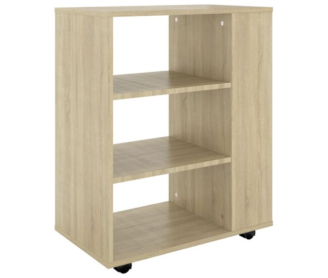 Vidaxl armario con ruedas madera contrachapada roble sonoma 60x35x75cm
