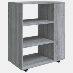 vidaXL Móvel com rodas 60x35x75 cm derivados de madeira sonoma cinza