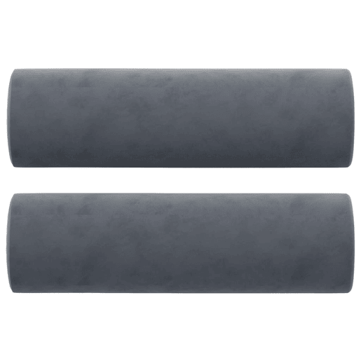 Sofá 2 lug. - Sofá fixo c almofadas decorativas 140 cm veludo cinza-escuro Sofá 2 lug. - Sofá fixo c almofadas decorativas 140 cm veludo cinza-escuro