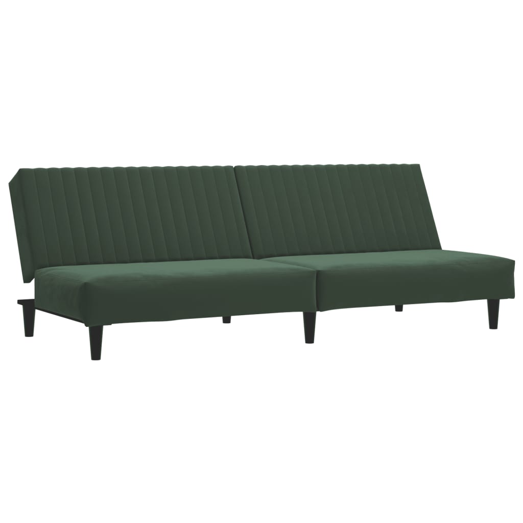 Vidaxl sofá cama de 2 plazas terciopelo verde oscuro