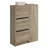Sapateira Botero Multi-Room para Corredor em Estilo Natural em Carvalho Cambriano com 3 Portas e 2 Prateleiras Ajustáveis 122x85x37 cm