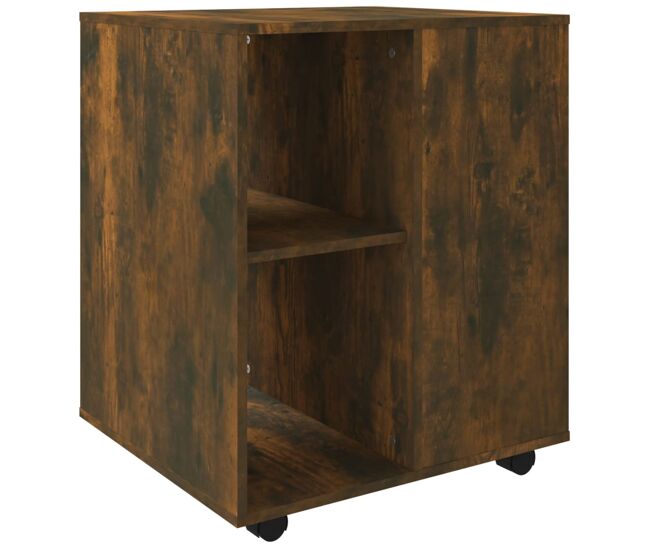 Vidaxl armario ruedas madera contrachapada roble ahumado 60x53x72 cm