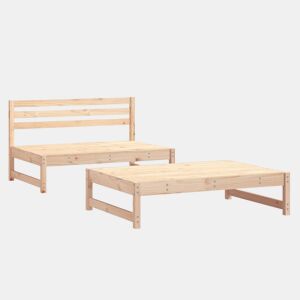 vidaXL 2 pcs conjunto lounge de jardim madeira de pinho maciça