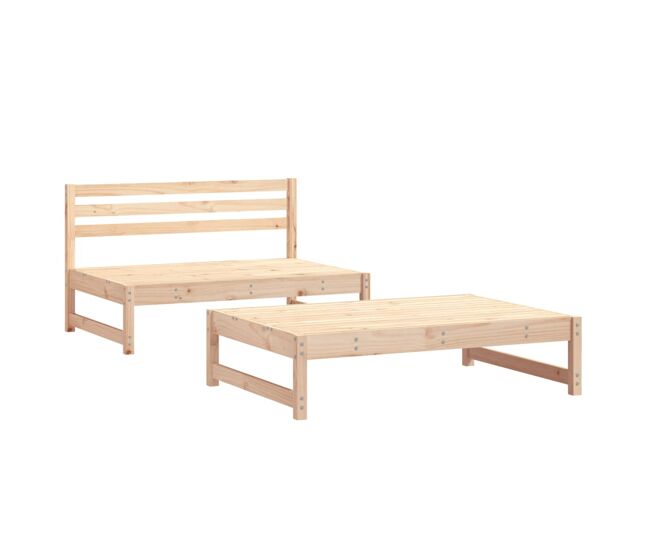 Vidaxl juego de muebles de jardín 2 piezas madera maciza de pino