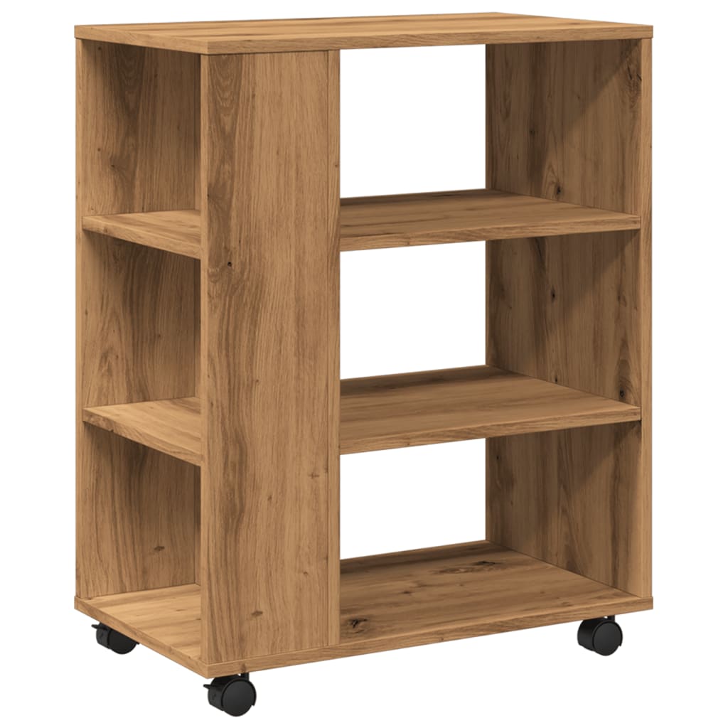 Vidaxl armario con ruedas madera ingeniería roble artisan 60x35x75 cm