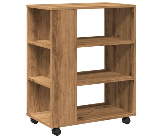 Vidaxl armario con ruedas madera ingeniería roble artisan 60x35x75 cm
