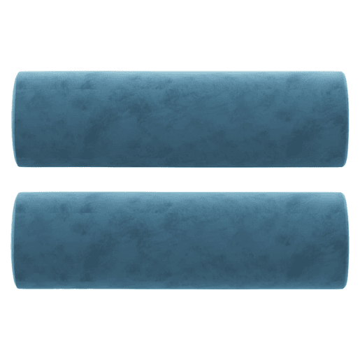 Sofá 2 lugares - Sofá fixo c almofadas decorativas 140 cm veludo azul