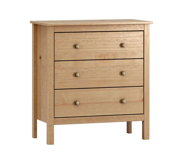 Cómoda Samy Color Miel con 3 Cajones Fabricado en Madera 77x81x40 cm