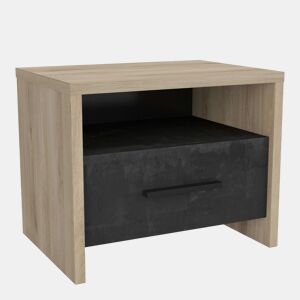 Mesa de cabeceira estilo industrial Urano para quarto principal 50x36x40 cm