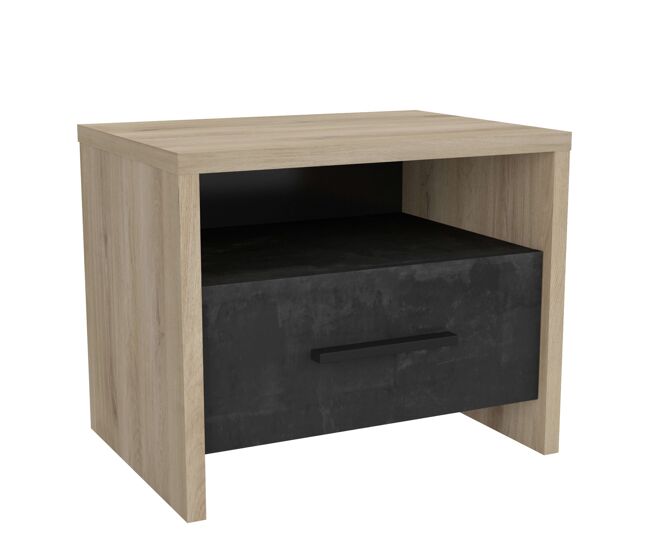 Mesita de Noche Dormitorio Principal Estilo Industrial Urano 50x36x40 cm