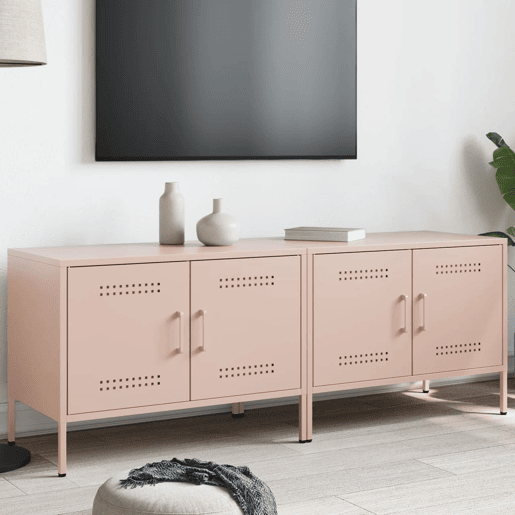 móveis de TV - Armários TV 2 pcs 68x39x50,5 cm aço rosa