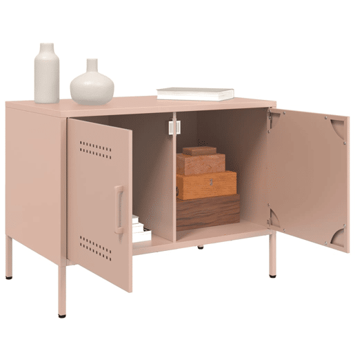 móveis de TV - Armários TV 2 pcs 68x39x50,5 cm aço rosa