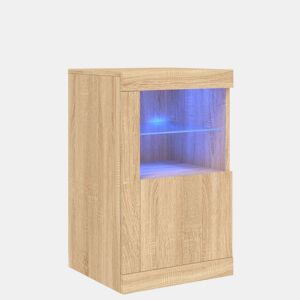 vidaXL Armário de apoio c luzes LED derivados madeira carvalho sonoma