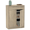 Sapateira multi-ambiente para corredor em estilo natural em carvalho cambriano com 1 gaveta e 4 prateleiras 75x101x37 cm