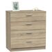 Cómoda Tibet con 4 Cajones y Guía Metálica Cómoda Tibet con 4 Cajones y Guía Metálica Madera Clara