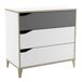 Cómoda Gius 3 Cajones Dormitorio Infantil Juvenil Cómoda Gius 3 Cajones Dormitorio Infantil Juvenil Blanco/ Gris