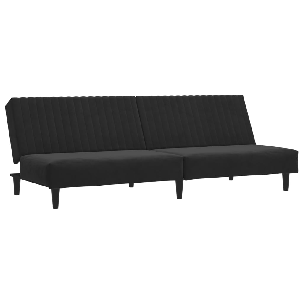 Vidaxl sofá cama de 2 plazas terciopelo negro