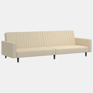 vidaXL Sofá-cama de 2 lugares veludo cor creme