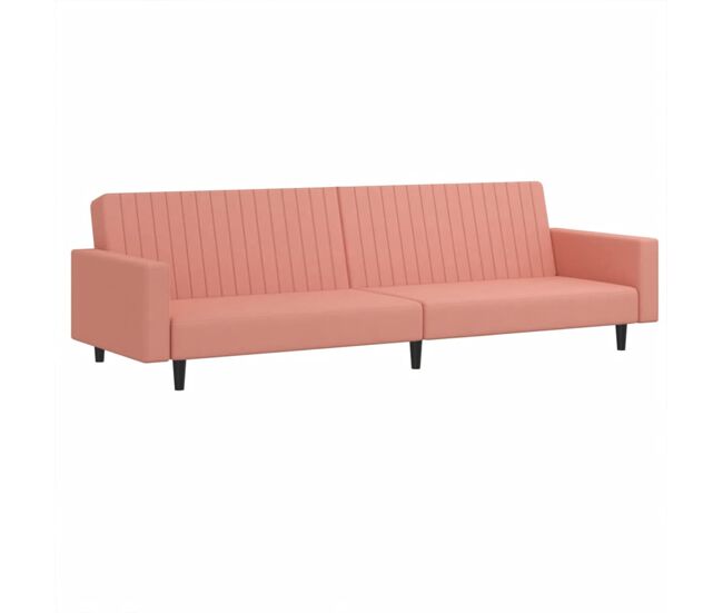 Vidaxl sofá cama de 2 plazas terciopelo rosa