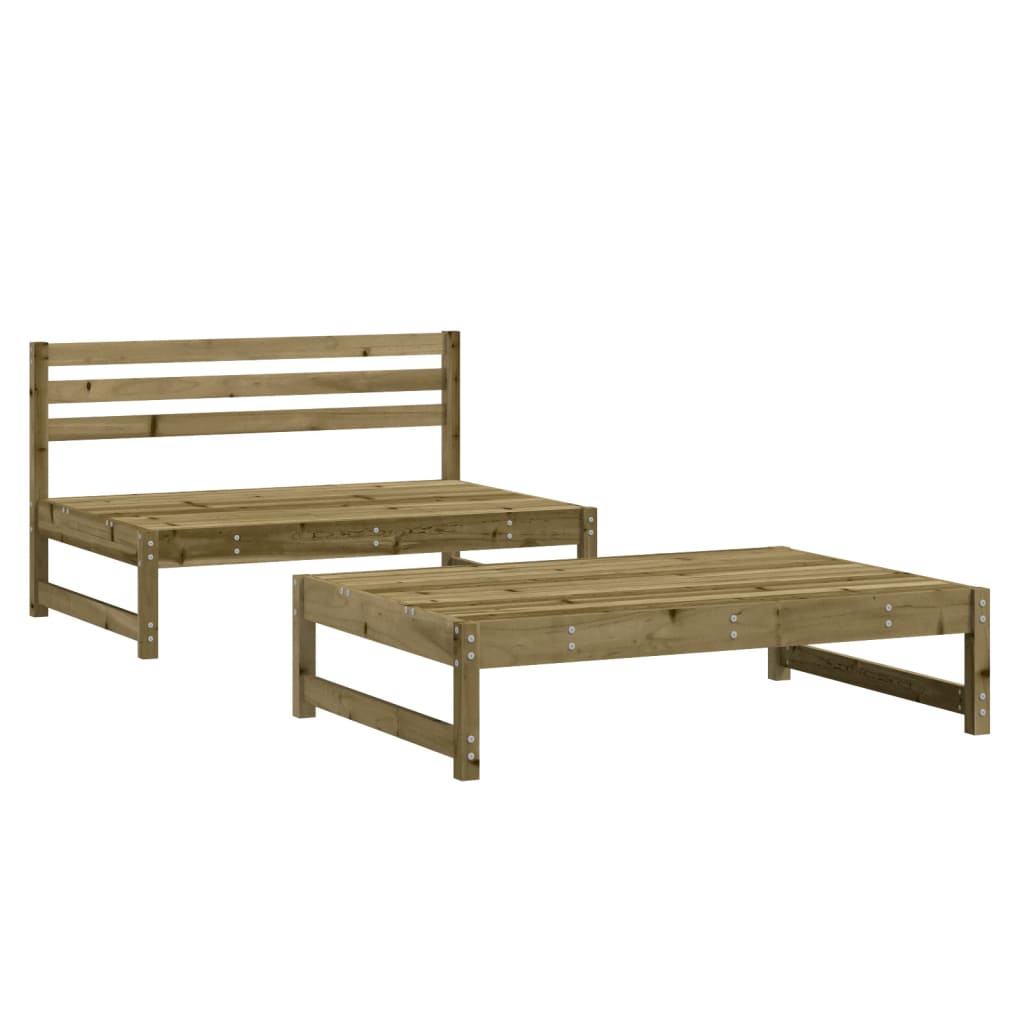 Vidaxl juego de muebles de jardín 2 pzas madera de pino impregnada