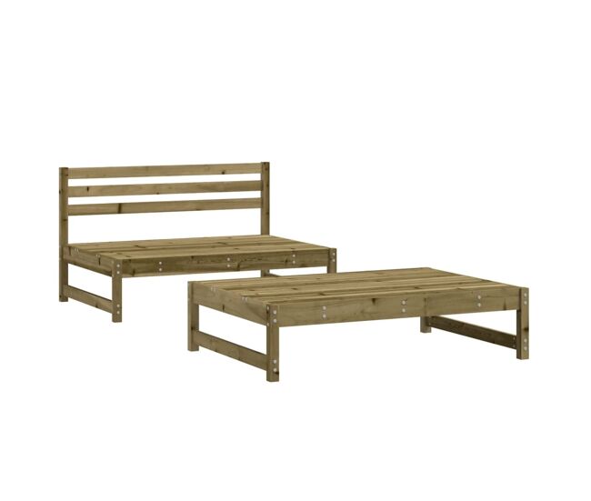 Vidaxl juego de muebles de jardín 2 pzas madera de pino impregnada