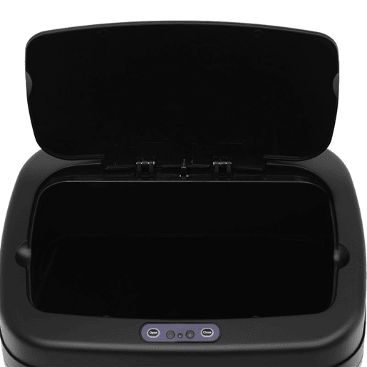 HOMCOM Balde de Lixo Automático 20L Balde de Lixo de Cozinha de Aço Inoxidável com Sensor Infravermelho Abertura Automática Cubo Amovível e Alça 33x25x42,5 cm Prata e Preto