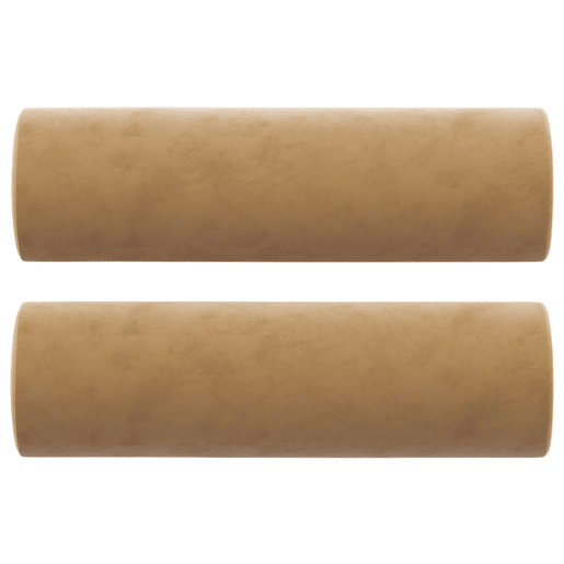 Sofá 2 lugares - Sofá fixo c almofadas decorativas 140 cm veludo castanho