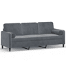 Sofá 3 lug. - Sofá fixo c almofadas decorativas 180 cm veludo cinza-escuro