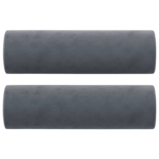 Sofá 2 lug. - Sofá fixo c almofadas decorativas 120 cm veludo cinza-escuro Sofá 2 lug. - Sofá fixo c almofadas decorativas 120 cm veludo cinza-escuro