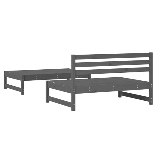 vidaXL 2 pcs conjunto lounge de jardim madeira de pinho maciça cinza