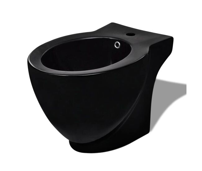 Bidet redondo de cerámica, negro
