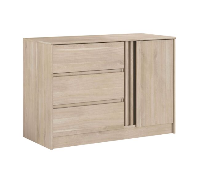 Cómoda dormitorio matrimonio color roble japones 110x77x50