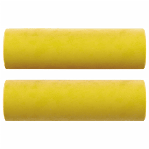 Sofá 2 lugares - Sofá fixo c almofadas decorativas 140 cm veludo amarelo