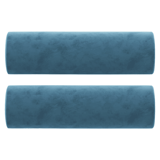 Sofá 3 lugares - Sofá fixo c almofadas decorativas 180 cm veludo azul